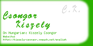 csongor kiszely business card